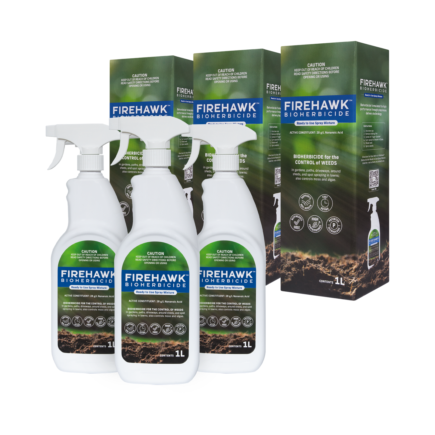 FireHawk® Bioherbicide Ready to Use Spray Mixture - 3L( 1L*3)