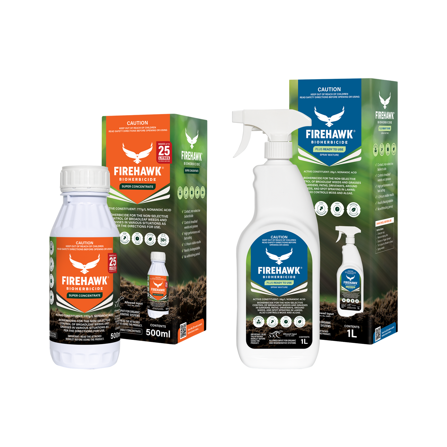 FireHawk® Bioherbicide Super Concentrate 500 mL + 1L Ready to Use Plus